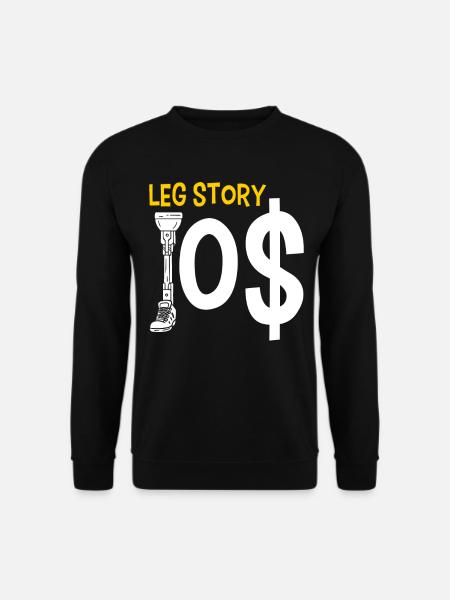 Handicap Amputee Amputation Prosthetic Leg - Unisex Sweatshirt - black