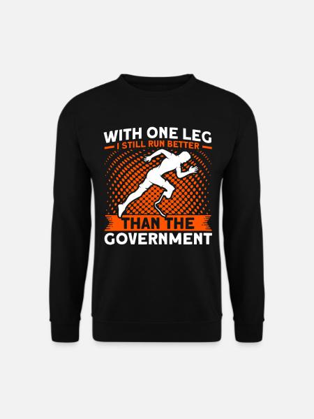 Handicap Amputee Amputation Prosthetic Leg - Unisex Sweatshirt - black