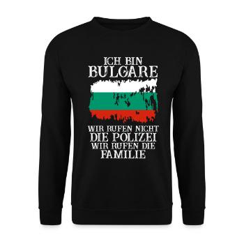 Balkan Bulgarien Bulgare Bulgarisches - Unisex Pullover - Schwarz - Vorne - Alina (178cm) & Michal (187cm)