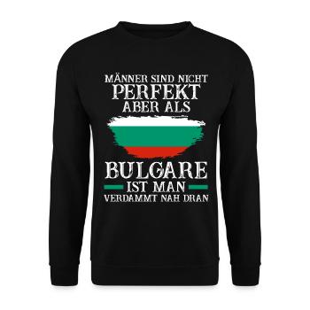 Balkan Bulgarien Bulgare Bulgarisches - Unisex Pullover - Schwarz - Vorne - Alina (178cm) & Michal (187cm)