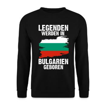 Balkan Bulgarien Bulgare Bulgarisches - Unisex Pullover - Schwarz - Vorne - Alina (178cm) & Michal (187cm)