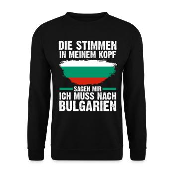 Balkan Bulgarien Bulgare Bulgarisches - Unisex Pullover - Schwarz - Vorne - Alina (178cm) & Michal (187cm)