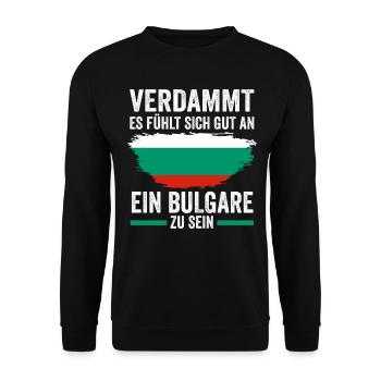 Balkan Bulgarien Bulgare Bulgarisches - Unisex Pullover - Schwarz - Vorne - Alina (178cm) & Michal (187cm)