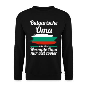 Balkan Bulgarin AmerikanischeOma Bulgarien - Unisex Pullover - Schwarz - Vorne - Alina (178cm) & Michal (187cm)