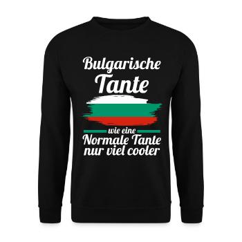 Balkan Bulgarin Tante Bulgarien - Unisex Pullover - Schwarz - Vorne - Alina (178cm) & Michal (187cm)
