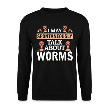 Je peux parler spontanément de Worms - Sweat-shirt Unisexe - noir - Devant - Alina (178cm) & Michal (187cm)