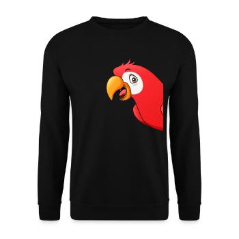 Funny Parrot Bird Parrot Spying - Unisex Sweatshirt - black - Front - Alina (178cm) & Michal (187cm)