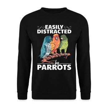 Parrot bird I easily get from parrots - Unisex Sweatshirt - black - Front - Alina (178cm) & Michal (187cm)