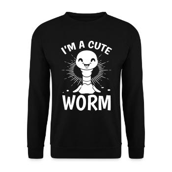 Worm Farming Funny compost worm I am a - Unisex Sweatshirt - black - Front - Alina (178cm) & Michal (187cm)