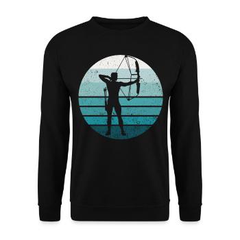 Archery Bow Archer Retro Vintage - Unisex Sweatshirt - black - Front - Alina (178cm) & Michal (187cm)