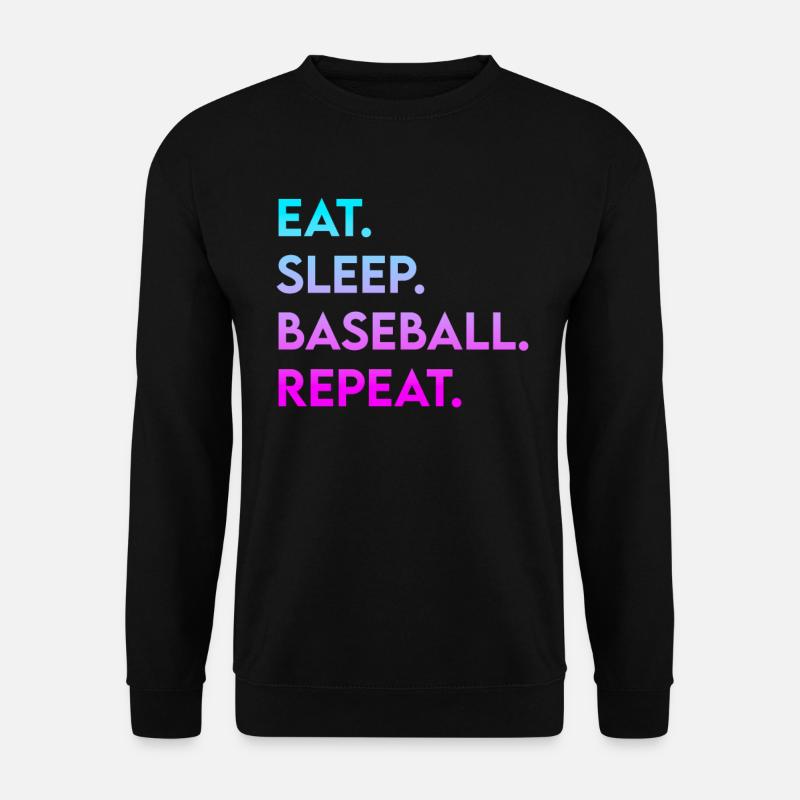 eat sleep baseball repeat - Unisex Sweatshirt - black