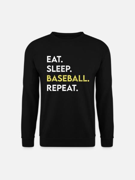 eat sleep baseball repeat - Unisex Sweatshirt - black