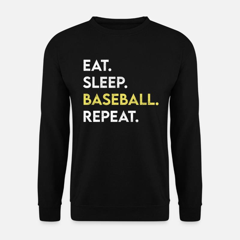 eat sleep baseball repeat - Unisex Sweatshirt - black