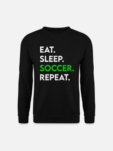 eat sleep soccer repeat - Unisex Pullover - Schwarz