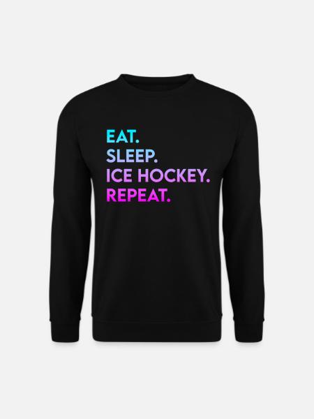 eat sleep ice hockey repeat - Unisex Pullover - Schwarz