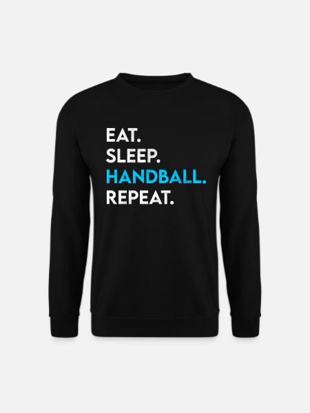 eat sleep handball repeat - Unisex Pullover - Schwarz