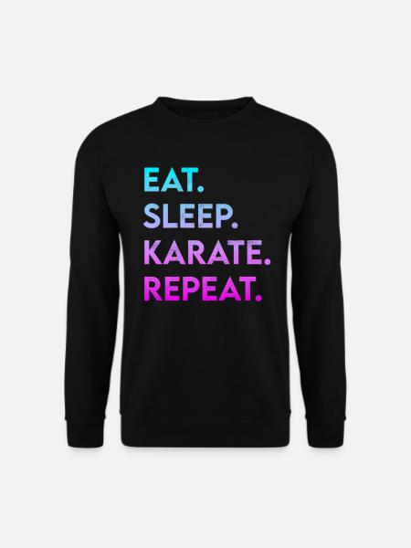 eat sleep karate repeat - Unisex Sweatshirt - black