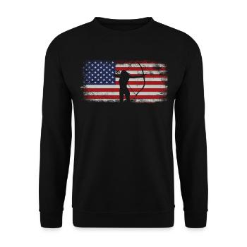 Archery Bow Archer Girl Usa - Unisex Sweatshirt - black - Front - Alina (178cm) & Michal (187cm)