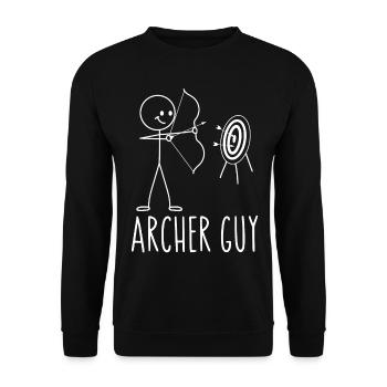 Archery Bow Archer Vintage Archer - Unisex Pullover - Schwarz - Vorne - Alina (178cm) & Michal (187cm)