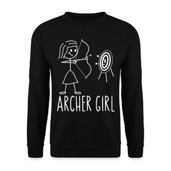 Archery Bow Archer Girl Vintage - Unisex Sweatshirt - black - Front - Alina (178cm) & Michal (187cm)
