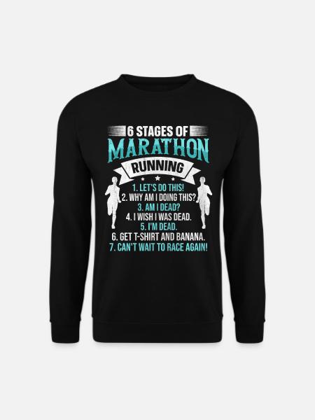6 étapes de marathon Course Drôle de marathon - Sweat-shirt Unisexe - noir