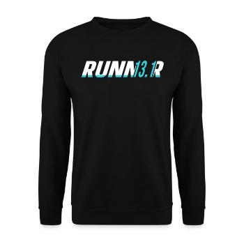 13.1 Coureur de semi-marathon - Sweat-shirt Unisexe - noir - Devant - Alina (178cm) & Michal (187cm)