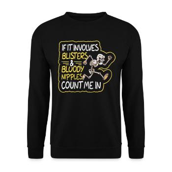 Les ampoules et les mamelons sanglants comptent pour moi dans Funny Runner - Sweat-shirt Unisexe - noir - Devant - Alina (178cm) & Michal (187cm)