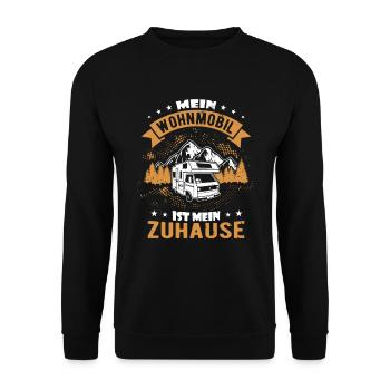 Camping Wohnmobil - Unisex Pullover - Schwarz - Vorne - Alina (178cm) & Michal (187cm)