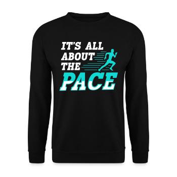 Tout tourne autour du pace marathon runners - Sweat-shirt Unisexe - noir - Devant - Alina (178cm) & Michal (187cm)