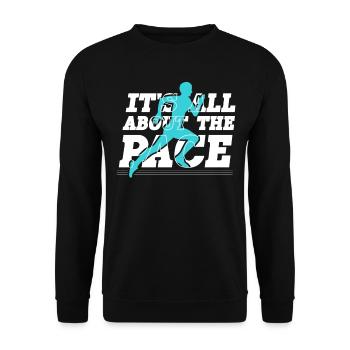 Tout tourne autour du pace marathon runners - Sweat-shirt Unisexe - noir - Devant - Alina (178cm) & Michal (187cm)