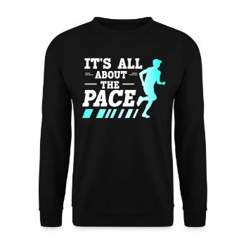 Tout tourne autour du pace marathon runners - Sweat-shirt Unisexe - noir - Devant - Alina (178cm) & Michal (187cm)