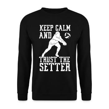 L’équipe de joueurs de volleyball garde son calme - Sweat-shirt Unisexe - noir - Devant - Alina (178cm) & Michal (187cm)