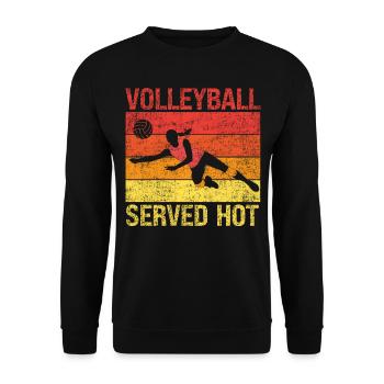 Volleyball Player Team Retro - Unisex Sweatshirt - black - Front - Alina (178cm) & Michal (187cm)
