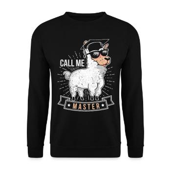 Vintage Call Me Master Saying for Master Graduate - Unisex Sweatshirt - black - Front - Alina (178cm) & Michal (187cm)