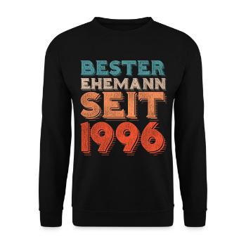 Vintage Bester Ehemann Seit 1996 - Unisex Pullover - Schwarz - Vorne - Alina (178cm) & Michal (187cm)