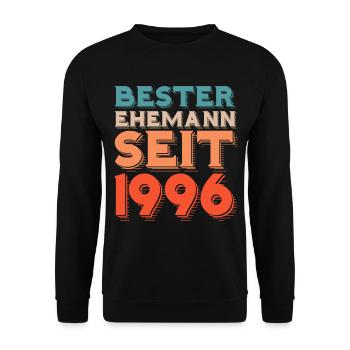 Bester Ehemann Seit 1996 - Unisex Pullover - Schwarz - Vorne - Alina (178cm) & Michal (187cm)