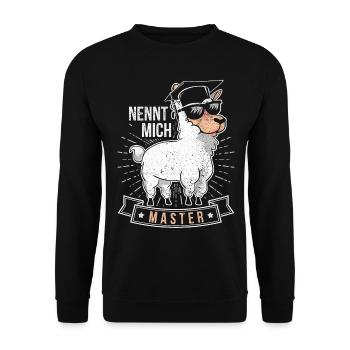 Vintage Master Spruch Für Master Absolvent - Unisex Pullover - Schwarz - Vorne - Alina (178cm) & Michal (187cm)