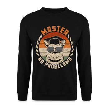 Vintage Master No Probllama For Master Graduate - Unisex Sweatshirt - black - Front - Alina (178cm) & Michal (187cm)