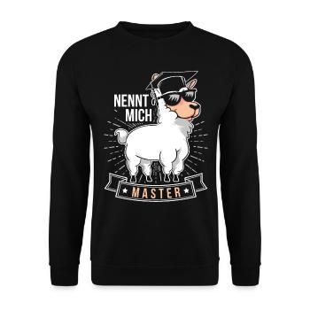 Nennt Mich Master Spruch Für Master Absolvent - Unisex Pullover - Schwarz - Vorne - Alina (178cm) & Michal (187cm)