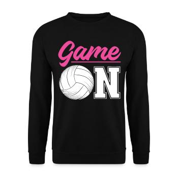 Jeu d’équipe de joueur de volleyball sur - Sweat-shirt Unisexe - noir - Devant - Alina (178cm) & Michal (187cm)