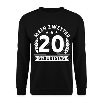 40 Mann Mein Zweiter 20. Geburtstag 40. Geburtstag - Unisex Pullover - Schwarz - Vorne - Alina (178cm) & Michal (187cm)