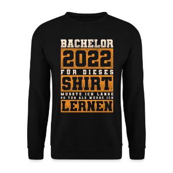 Vintage Studium Bachelorabschluss Geschenk Bachelo - Unisex Pullover - Schwarz - Vorne - Alina (178cm) & Michal (187cm)