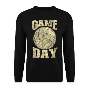 Volleyball Player Team Vintage - Unisex Pullover - Schwarz - Vorne - Alina (178cm) & Michal (187cm)