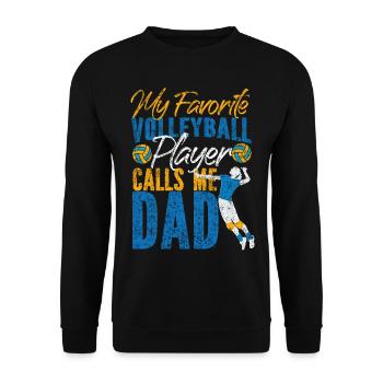 Volleyball Player Team Dad Father - Unisex Sweatshirt - black - Front - Alina (178cm) & Michal (187cm)