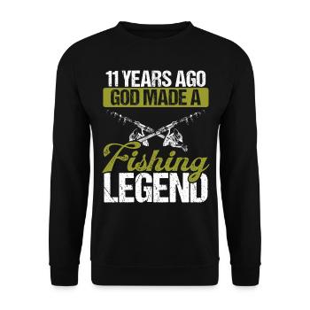 11 Year Old Fishing Legend Rod 11 Fisherman - Unisex Pullover - Schwarz - Vorne - Alina (178cm) & Michal (187cm)
