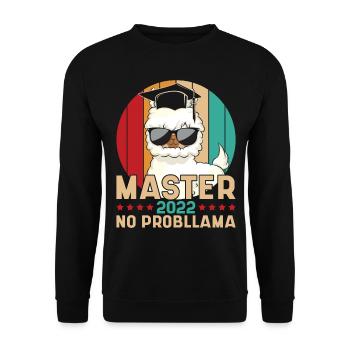 Master 2022 No Probllama Saying Master - Unisex Sweatshirt - black - Front - Alina (178cm) & Michal (187cm)