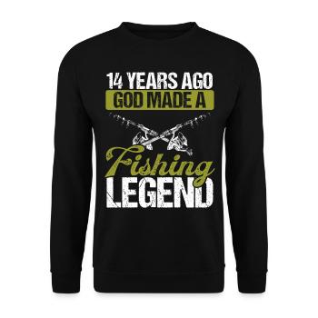 14 Year Old Fishing Legend Rod 14 Fisherman - Unisex Sweatshirt - black - Front - Alina (178cm) & Michal (187cm)