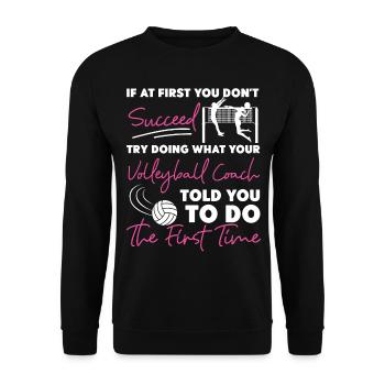 Volleyball Player Team Coach If At - Unisex Pullover - Schwarz - Vorne - Alina (178cm) & Michal (187cm)