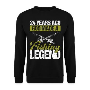 24 Year Old Fishing Legend Rod 24 Fisherman - Unisex Pullover - Schwarz - Vorne - Alina (178cm) & Michal (187cm)