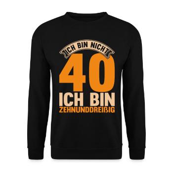 Geschenk 40 jährige Männer Vierzigster Geburtstag - Unisex Pullover - Schwarz - Vorne - Alina (178cm) & Michal (187cm)